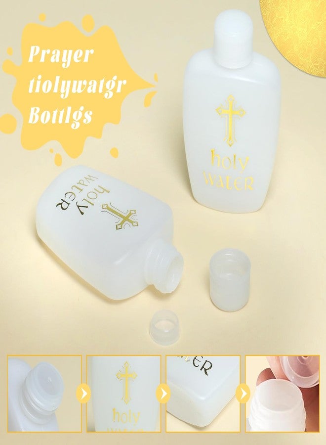 Gabrella Holy Water Bottle, 60ml/2oz Holy Water Holder Plastic Empty Containers With Screw Lid, Ceremonial Vial, Easter Baptism Party Prop (8 Pack (White)) - Image 3